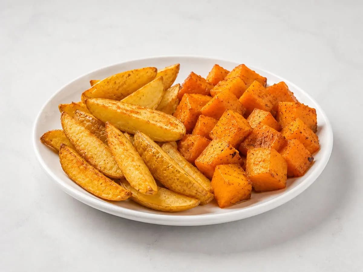 Potato Wedges or Chips with Hubbard Squash